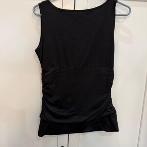 A’nue Black Ruched Tank